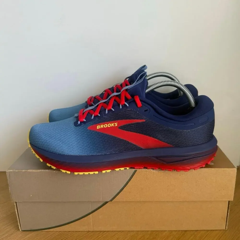 Brooks Revel 7 Blueprint/Red/Aspen Gold Men Running Sneakers- SZ 9